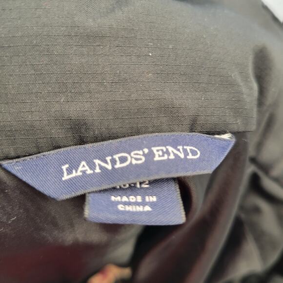 Land's End Black Mid-Length Windbreaker with Removeable hood, M - Picture 10 of 11